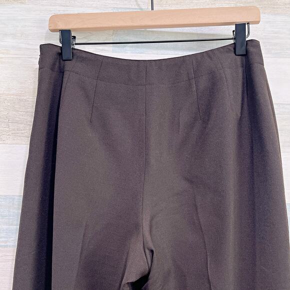 Talbots Vintage Stretch Wool Trousers Brown Flat Front Lined Italy Womens 8 - Picture 4 of 7